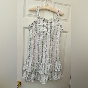 NWT Janie and Jack Coquette Tween Floral Striped Cotton Dress Size 18 Bridgerton